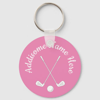 Mit Monogramm Pink White Golfball Club Ladys Keyno Schlüsselanhänger