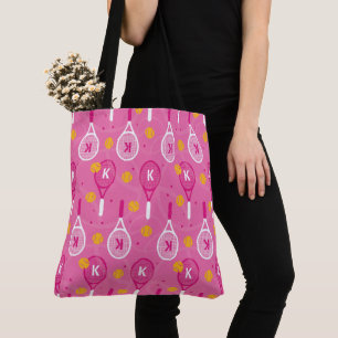😍 mit monogramm pinkfarbenen und weißen Tennis Tasche