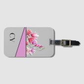 Mit Monogramm "Pinks" Botanische Gepäckmarke Gepäckanhänger (Vorderseite (Horizontal))