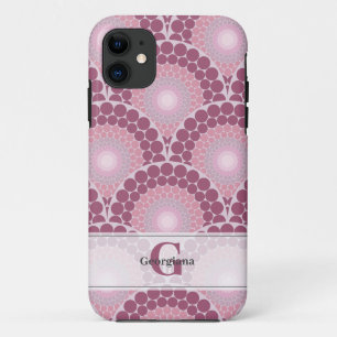Mit Monogramm Pinks Dusky Rose Dot Mandala Case-Mate iPhone Hülle