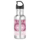 Mit Monogramm Pinks Dusky Rose Dot Mandala Edelstahlflasche (Rückseite)