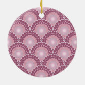 Mit Monogramm Pinks Dusky Rose Dot Mandala Keramik Ornament (Hinten)