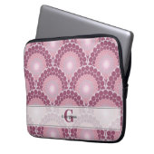 Mit Monogramm Pinks Dusky Rose Dot Mandala Laptopschutzhülle (Vorderseite Links)