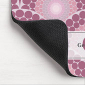 Mit Monogramm Pinks Dusky Rose Dot Mandala Mousepad (Ecke)