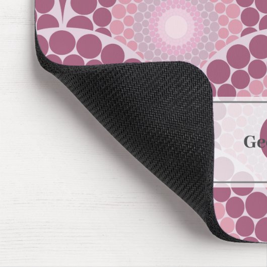 Mit Monogramm Pinks Dusky Rose Dot Mandala Mousepad (Ecke)