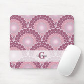 Mit Monogramm Pinks Dusky Rose Dot Mandala Mousepad (Mit Mouse)