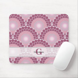 Mit Monogramm Pinks Dusky Rose Dot Mandala Mousepad