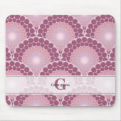 Mit Monogramm Pinks Dusky Rose Dot Mandala Mousepad (Vorne)