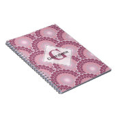 Mit Monogramm Pinks Dusky Rose Dot Mandala Notizblock (Rechte Seite)