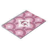 Mit Monogramm Pinks Dusky Rose Dot Mandala Notizblock (Linke Seite)