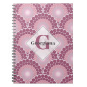 Mit Monogramm Pinks Dusky Rose Dot Mandala Notizblock (Vorderseite)