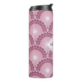 Mit Monogramm Pinks Dusky Rose Dot Mandala Thermosbecher (Nach links gedreht)