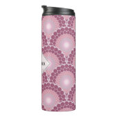 Mit Monogramm Pinks Dusky Rose Dot Mandala Thermosbecher (Nach rechts gedreht)