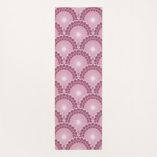 Mit Monogramm Pinks Dusky Rose Dot Mandala Yogamatte (Rückseite)