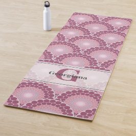 Mit Monogramm Pinks Dusky Rose Dot Mandala Yogamatte