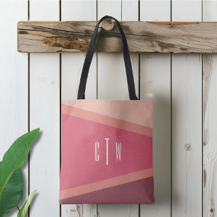 Mit Monogramm Pinselgeometrie Abstrakt Tasche