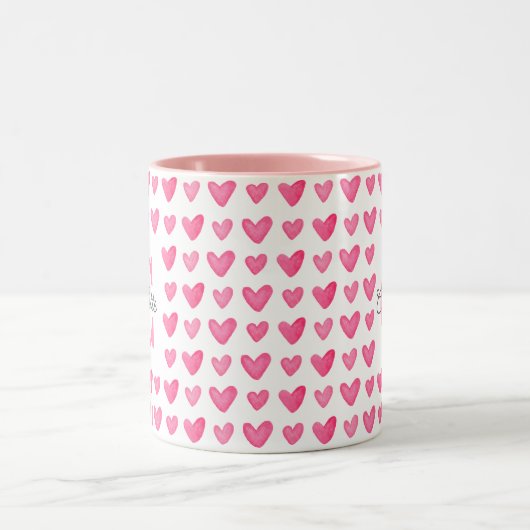 Mit Monogramm Pinselspitzen für Wasserfarben, indi Zweifarbige Tasse (Mittel)