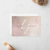 Mit Monogramm Pinselstriche Mitteilungskarte (Vorderseite/Rückseite Beispiel)