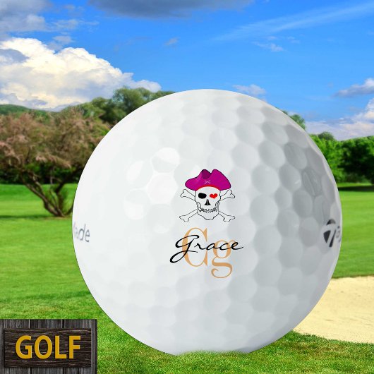 Mit Monogramm Piratenflagge und Captain Grace Golf Golfball