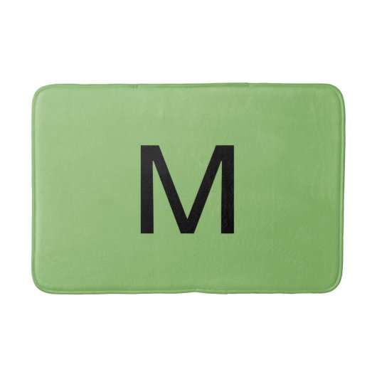 Mit Monogramm Pistachio Green Bath Mat Badematte (Vorderseite)