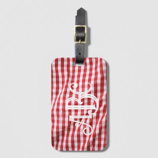 Mit Monogramm Plastiktücher Gepäckanhänger (Vorderseite Vertikal)