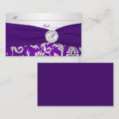 Mit Monogramm Platzkarten für Lila und SilberDamas (Vorne/Hinten)