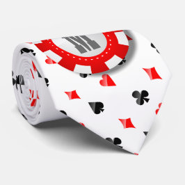 Mit Monogramm Poker-Chip mit Spielkarte-Anzügen Krawatte