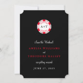 Mit Monogramm Poker Chip Save the Date Einladung (Vorderseite)
