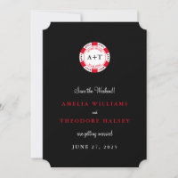 Mit Monogramm Poker Chip Save the Date