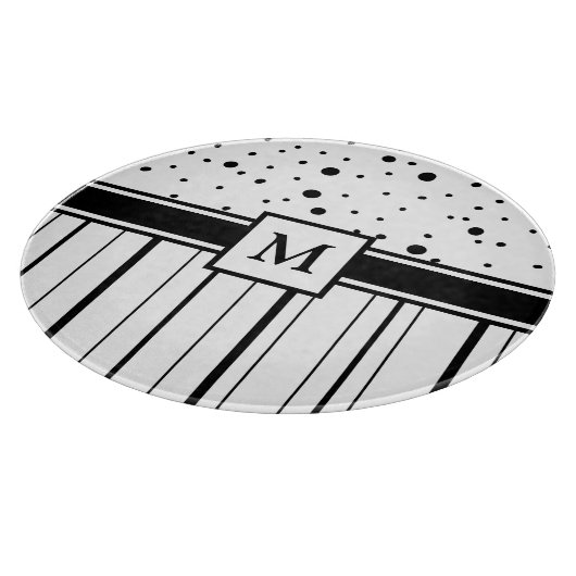 Mit Monogramm Polka-Dosen und Streifen Schneidebrett (Ecke)