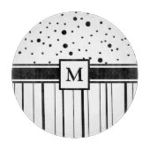 Mit Monogramm Polka-Dosen und Streifen Schneidebrett (Vorderseite)
