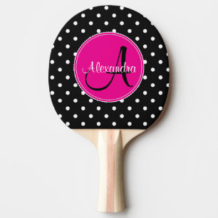 mit Monogramm polka dot chic Anfangsname schwarz p Tischtennis Schläger
