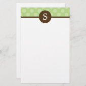 Mit Monogramm Polka-Punkt-Briefpapier Briefpapier (Vorne/Hinten)