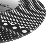 Mit Monogramm Polka-Punkt-Schwarz-weißes Schneidebrett (Ecke)