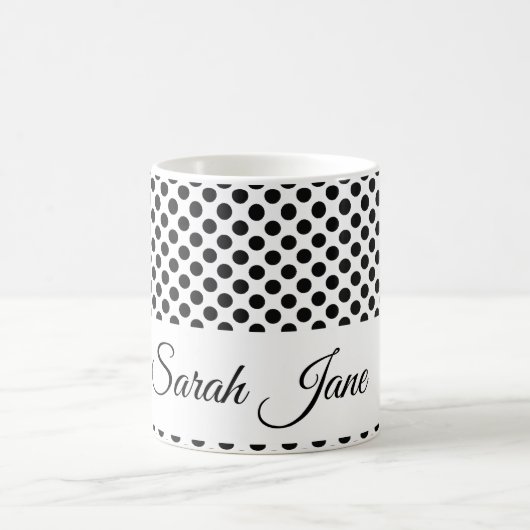 mit Monogramm Polka-Punkte Kaffeetasse (Mittel)