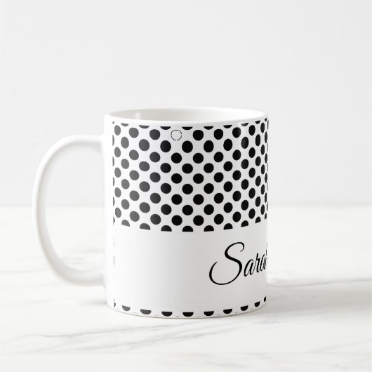 mit Monogramm Polka-Punkte Kaffeetasse (Links)