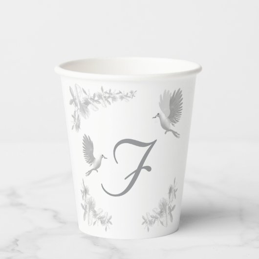 Mit Monogramm Polterabend zur Versorgungssicherhei Pappbecher (Vorderseite)