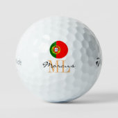 Mit Monogramm portugiesische Flagge & Portugal Gol Golfball (Vorderseite)