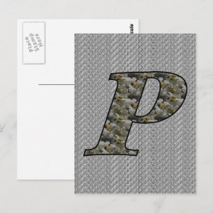 Mit Monogramm Postkarte P Hydrangea Floral