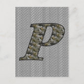 Mit Monogramm Postkarte P Hydrangea Floral (Vorderseite)