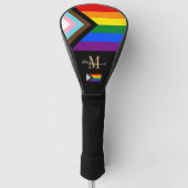 Mit Monogramm Progress Rainbow Flag Golf Clubs Cov Headcover (Vorderseite)