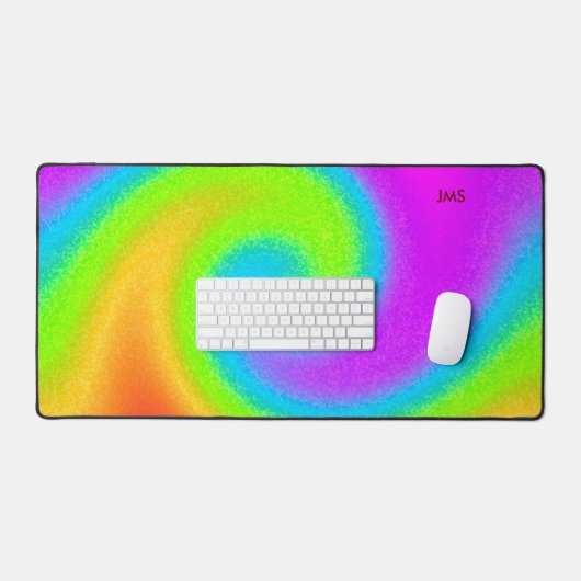 Mit Monogramm Psychedelic Yin & Yang Desk Mat Schreibtischunterlage (Tastatur & Maus)