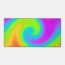 Mit Monogramm Psychedelic Yin & Yang Desk Mat
