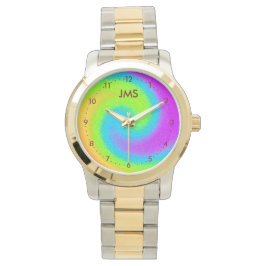 Mit Monogramm Psychedelic Yin & Yang Watch Armbanduhr