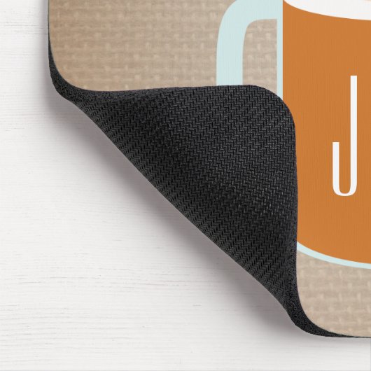 Mit Monogramm Pumpkin Gewürz Mason Jar Fall Drink Mousepad (Ecke)