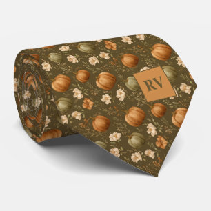 Mit Monogramm Pumpkin-Patch Herbst Krawatte