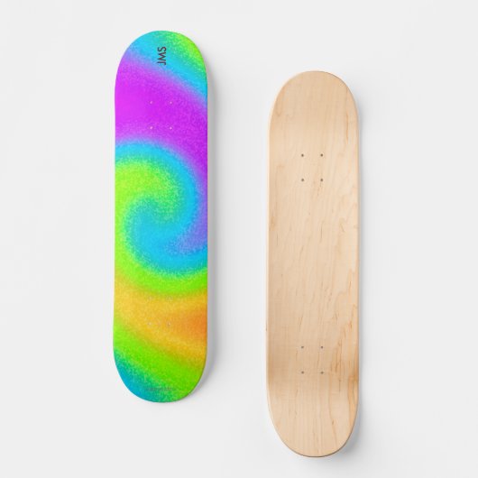 Mit Monogramm Pyschedelic-Skateboard Skateboard (Vorderseite)