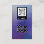 Mit Monogramm QR-Logo von M Daisy Floral Visitenkarte (Rückseite)