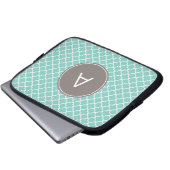 Mit Monogramm Quatrefoil Muster Laptopschutzhülle (Vorne Knopf)