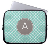 Mit Monogramm Quatrefoil Muster Laptopschutzhülle (Vorderseite)
